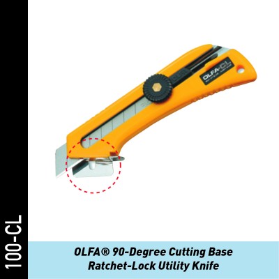 OLFA® 90°Taglierino con blocco finale