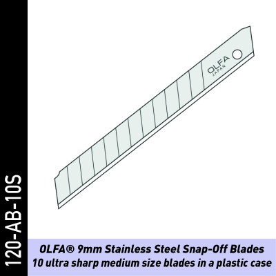 OLFA® 9 mm Stainless Steel Snap - set 10